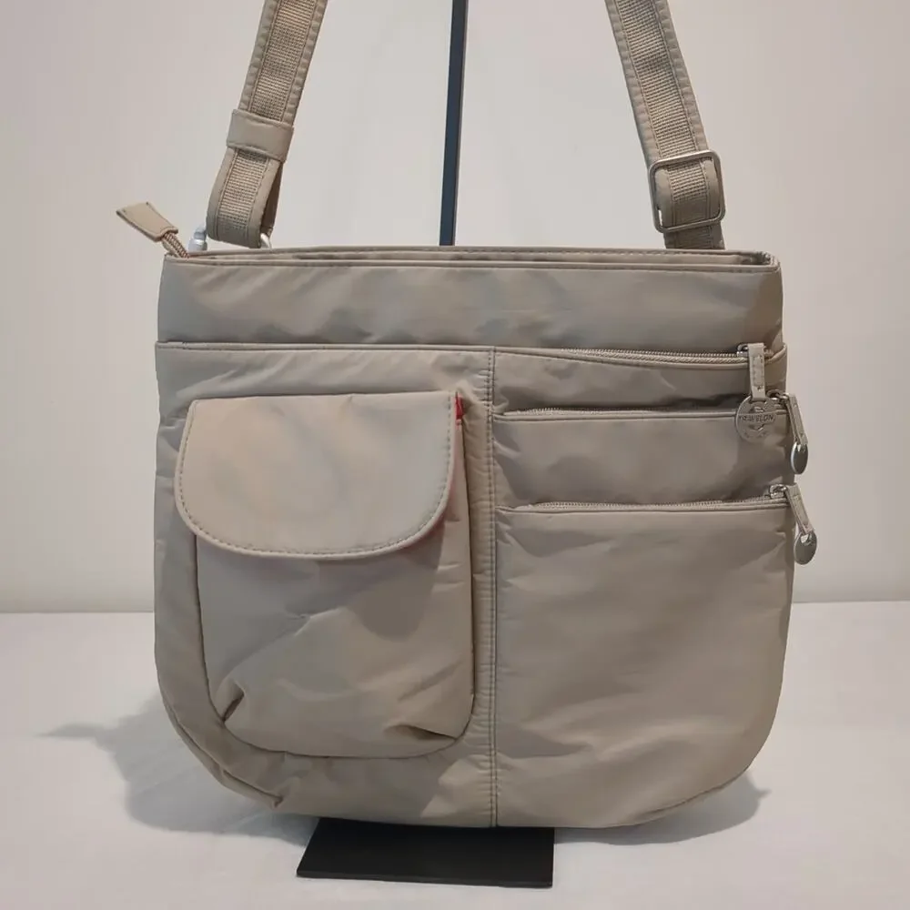 Travelon Crossbody Shoulder Bag Beige Anti-Theft Safe Travel Bag
